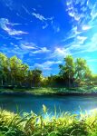  blue_sky commentary_request day foliage highres lake landscape n_(nnn2927) nature no_humans original outdoors reflection reflective_liquid scenery sky tree water 