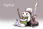  cave_story fur hi6sho king_(cave_story) lagomorph mammal mimiga mushroom open_mouth pawpads paws sword toroko video_games weapon white_fur 