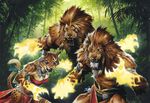  clothed clothing feline female leonin lion loincloth magic_the_gathering magic_user male mammal mane necklace teeth tribal wayne_reynolds wizards_of_the_coast yellow_eyes 