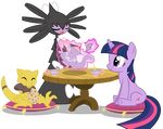  cookie crossover cutie_mark equine female feral friendship_is_magic fur gothitelle hair horn magic mammal multi-colored_hair my_little_pony nintendo pok&#233;mon pok&eacute;mon purple_fur seaandsunshine table tea twilight_sparkle_(mlp) unicorn video_games 