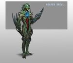  alien andrewryanart blue_eyes creepy cyborg dead drell fan_art green_skin hi_res hybrid mass_effect nightmare_fuel text webbed_feet 