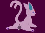 animal_genitalia animal_vulva anus blep blue_inner_ear bodily_fluids canine_genitalia canine_vulva cum cum_drip cum_in_vagina cum_inside cum_on_vulva dripping eeveelution espeon female feral flashing flashing_pussy fur gem generation_2_pokemon genital_fluids genitals hi_res looking_at_viewer looking_back lying magenta_background mettdesign_(artist) nintendo on_front pink_body pink_fluff pink_fur pink_tail pokemon pokemon_(species) purple_eyes purple_paws red_gem red_gem_in_body red_gemstone revealing_anus revealing_pussy shadow smile solo spreading tail tongue tongue_out vulva watermark