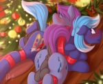  2018 animal_genitalia animal_penis anus balls blush butt christmas cutie_mark dripponi duo equine eyes_closed fan_character hi_res holidays male male/male mammal my_little_pony noxy penis windy_dripper wrapping_paper 