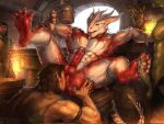 abs anal anthro anus baldur's_gate baldur's_gate_3 balls biceps big_butt bodily_fluids brown_hair butt clothing dragonborn_(dnd) draygoezz dungeons_and_dragons elf erection feet foot_fetish foot_play footjob gale_(baldur's_gate) genital_fluids genitals glans group hair halsin_(baldur's_gate) hasbro horn human humanoid humanoid_genitalia humanoid_penis humanoid_pointy_ears larian_studios long_hair male male/male mammal muscular muscular_anthro muscular_arms muscular_humanoid muscular_male muscular_thighs nude oral pecs penile penis pointy_ears precum red_eyes rimming rimming_male scales scalie scar sex smile tail tattoo tavern teeth the_dark_urge_(baldur's_gate) toes tongue tongue_out triceps white_body white_scales wizards_of_the_coast