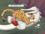 albino angry animal_genitalia animal_penis anus balljob balls big_knot cheetah crocodilian crocodilian_penis dialogue duo english_text erection fangs felid feline feral feral_on_feral floating forced fur gavialid genitals gharial huge_knot knot knotted_penis long_snout lying male male/male mammal markings mcfan on_back partially_submerged penis rape red_eyes reptile scales scalie sex sharp_teeth snout speech_bubble spots spotted_body spotted_fur teeth text water whiskers white_body white_scales yellow_body yellow_fur