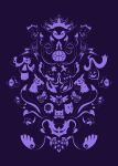  absurdres chandelure commentary doublade dreepy drifloon duskull english_commentary frillish frillish_(female) frillish_(male) froslass gastly gengar giratina giratina_(origin) gourgeist haunter highres hisuian_typhlosion mimikyu misdreavus monochrome pokemon pokemon_(creature) pokemon_focus purple_background purple_theme rotom rotom_(normal) sanglunaria simple_background sinistea smile 