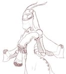  dungeons_&amp;_dragons female insect mantis monochrome multi_limb thri-kreen unknown_artist veil wedding_dress wedding_veil 