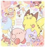  >_< 1boy 1girl balloon banjo-kazooie banjo_(banjo-kazooie) blue_pikmin commentary_request copyright_name dated dog_(duck_hunt) duck_(duck_hunt) duck_hunt holding holding_balloon ice_climber inkling_(swim_form) inkling_player_character jigglypuff kazooie_(banjo-kazooie) kirby kirby_(series) meta_knight mr._game_&amp;_watch nana_(ice_climber) pichu pikachu pikmin_(series) piranha_plant poke_ball pokemon pokemon_(creature) popo_(ice_climber) red_pikmin splatoon_(series) super_smash_bros. yellow_pikmin yukichi_0611 