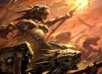  axe breasts fangs female goblin magic_the_gathering male raymond_swanland screaming torch tribal war_paint weapon wizards_of_the_coast 