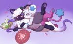 2026 abdominal_bulge balls blep blue_pawpads blush bodily_fluids colored cottaleaf cum cum_in_vagina cum_inside digital_drawing_(artwork) digital_media_(artwork) duo egg eyes_closed face_lick fakemon fan_character female feral genital_fluids genitals gradient_background hi_res impregnation jewelry licking looking_pleasured male male/female moan moon_necklace necklace nintendo open_mouth ovum ovum_penetration ovum_with_heart pawpads penetration pink_balls pink_body pokemon pokemon_(species) pupils purple_pawpads purple_text saliva sex signature simple_background sperm_cell tail teeth text tongue tongue_out vaginal vaginal_fluids vaginal_penetration vulva