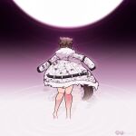 1:1 absurd_res animal_humanoid belt brown_hair canid canid_humanoid canine canine_humanoid fan_character feet female fur hair hi_res humanoid legs_in_water legs_together mammal mammal_humanoid neeh rear_view reflection reflection_appearance reflections short_hair solo tagme tail teaser thighs_together water white_body white_fur wolf_humanoid wolf_tail