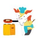 ambiguous_gender anthro appliance apron braixen clothing cooking cosplay crossover crossover_cosplay dipstick_tail facebook_fox facebook_stickers generation_6_pokemon glacefrostbite hat headgear headwear hi_res markings nintendo pokemon pokemon_(species) simple_background solo stove tail tail_markings