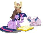  book crossover cutie_mark eeveelution equine espeon female feral friendship_is_magic group horn horse mammal my_little_pony nintendo noctowl pok&#233;mon pok&eacute;mon pokemon pony seaandsunshine twilight_sparkle_(mlp) unicorn video_games 