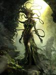  female fungi gorgon human magic_the_gathering mammal planeswalker rock tentacle_hair wizards_of_the_coast 