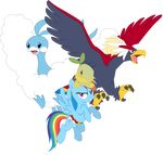  blue_fur bravairy crossover cutie_mark equine female feral flying friendship_is_magic fur hair horse mammal multi-colored_hair my_little_pony nintendo pegasus pok&#233;mon pok&eacute;mon pony purple_eyes rainbow_dash_(mlp) rainbow_hair seaandsunshine turtwig video_games wings 