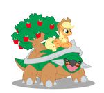  blonde_hair cowboy_hat crossover cutie_mark equine female feral friendship_is_magic fur hair hat horse mammal my_little_pony nintendo orange_fur pok&#233;mon pok&eacute;mon pony seaandsunshine torterra trainer_card video_games 