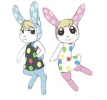  animal_crossing blush chrissy chrissy_(animal_crossing) duo female francine francine_(animal_crossing) lagomorph mammal nintendo rabbit unknown_artist video_games 