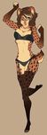  brown_hair feline female garter hair kia legwear lingerie majokka mammal one_eye_closed piercing stockings 