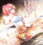  bare_shoulders bathing breasts commentary_request eiyuu_densetsu green_eyes in_water judith_lanster kuro_no_kiseki_(series) kuro_no_kiseki_i legs long_hair looking_at_viewer multicolored_hair naked_towel onsen orange_hair sauna towel two-tone_hair xiacheng_tatsuya 