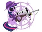  bigger_version_at_the_source clothing cutie_mark equine eyewear female feral friendship_is_magic glasses gun hat hobofortress horn my_little_pony plain_background ranged_weapon rifle sniper sniper_(team_fortress_2) team_fortress_2 twilight_sparkle_(mlp) weapon white_background winged_unicorn wings 
