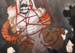 abs anthro ball_rope balls bdsm bent_legs bit_gag blindfold bondage bound clothing collar erection felid footwear foreskin gag genital_piercing genital_rope genitals hair hands_behind_back hi_res humanoid_genitalia humanoid_penis leash leashed_collar locker_room male mammal pantherine partially_retracted_foreskin pecs penis penis_piercing piercing prince_albert_piercing restraints rope rope_bondage rope_harness shaqiqi2077 socks solo suspension tiger white_hair