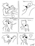  &lt;3 canine chest_tuft collar comic drooling english_text foot_fetish fur hindpaw larger_image_at_source licking mammal monochrome paws saliva signature sniffing text toesdog tongue tuft 