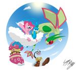  alpha_channel altaria blood-asp0123 blue_eyes crossover equine female feral flygon flying friendship_is_magic fur group hair horse mammal my_little_pony nintendo pink_fur pink_hair pinkie_pie_(mlp) pok&#233;mon pok&eacute;mon pony riding video_games wings 