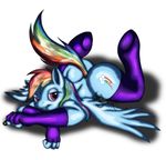  anthro anthrofied blue_fur butt cutie_mark elbow_gloves equine female friendship_is_magic fur gloves hair horse legwear mammal mane multi-colored_hair my_little_pony nude pegasus pony rainbow_dash_(mlp) rainbow_hair rainbow_tail smile solo spread_legs spreading stockings suirano wings 