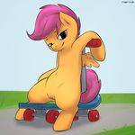  clopper-dude cub equine female feral friendship_is_magic mammal my_little_pony pegasus pose pussy scootaloo_(mlp) scooter solo wings young 