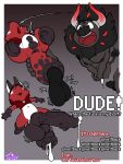 3:4 abdominal_bulge after_sex animal_genitalia animal_penis anthro anus attribute_theft balls big_balls big_penis black_body black_fur black_mane black_markings black_penis blep bottomless breath canine_genitalia canine_penis clothed clothing cloves_(twinkletwilight) comic countershading covering covering_self crop_top crop_top_hoodie cum_from_tail cum_in_tail dialogue duo embarrassed embarrassed_male english_text expansion fur furgonomic_headwear furgonomic_hood furgonomic_hoodie furgonomics generation_8_pokemon generation_9_pokemon genital_expansion genitals genitals_shrinking hi_res hoodie horn huge_balls huge_penis humanoid_genitalia humanoid_penis hyper hyper_balls hyper_genitalia hyper_penis literal_tailhole looking_pleasured male male/male male_penetrated male_penetrating male_penetrating_male mane markings micropenis moan navel nickit nintendo nipples nude paldean_form paldean_tauros penetration penis penis_expansion penis_in_tail penis_shrinking penis_size_difference pokemon pokemon_(species) profanity red_body red_clothing red_fur red_hoodie red_horn red_topwear regional_form_(pokemon) sex shirt size_theft small_but_hung small_penis tail_penetration text tongue tongue_out topwear twinkletwilight vein veiny_penis white_body white_countershading white_fur white_markings