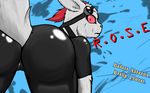  abstract_background ass_up butt caught clothed clothing eyewear female goggles insanitybreach looking_at_viewer looking_back nintendo pok&#233;mon pok&eacute;mon r.o.s.e solo tight_clothing video_games zangoose 