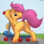  anus candy clopper-dude cub equine female feral friendship_is_magic lollipop mammal my_little_pony pegasus pose pussy scootaloo_(mlp) scooter solo wings young 