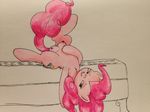  cutie_mark equine female feral friendship_is_magic fur hair horse kitsuneymg looking_at_viewer lying mammal my_little_pony on_back pink_fur pink_hair pinkie_pie_(mlp) pony solo teats traditional_media 