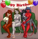  birthday blithedragon breasts connie-may_(blancmark) eyewear female freckles glasses hug krista mammal milkette mouse mousie_(malkanis) nipples piercing rodent sitting_on_lap sofa 