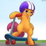  clopper-dude cub equine female feral friendship_is_magic helmet horse mammal my_little_pony pegasus pony pose pussy scootaloo_(mlp) scooter solo wings young 