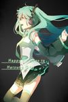  bad_id bad_pixiv_id character_name detached_sleeves green_eyes green_hair hatsune_miku headphones long_hair necktie open_mouth skirt solo thighhighs vocaloid xuehua 