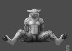  abs anthro bulge exlof feline korichi looking_at_viewer lynx male mammal pawpads paws plain_background pose presenting sitting solo spread_legs spreading symmetry synx_the_lynx topless underwear 
