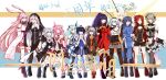  6+girls ahoge ai-chan_(honkai_impact) animal_ears anniversary bare_shoulders black_dress black_hair blue_eyes blue_hair blue_skirt blue_vest bob_cut bow bowtie bronya_zaychik bronya_zaychik_(wolf's_dawn) brown_hair brown_jacket brown_pantyhose commentary_request detached_sleeves dress drill_hair fox_ears fox_mask fu_hua fu_hua_(valkyrie_accipiter) full_body grey_hair hair_bow highres honkai_(series) honkai_impact_3rd horns jacket japanese_clothes kallen_kaslana kiana_kaslana kiana_kaslana_(herrscher_of_the_void) kiana_kaslana_(valkyrie_ranger) kimono liliya_olenyeva long_hair long_sleeves maid maid_headdress mask multiple_girls murata_himeko murata_himeko_(valkyrie_triumph) nirvana_(242644) nontraditional_miko nun orange_bow orange_bowtie pantyhose pelvic_curtain pink_eyes polka_dot polka_dot_bow ponytail purple_eyes purple_hair raiden_mei raiden_mei_(valkyrie_bladestrike) red_dress red_eyes rita_rossweisse rita_rossweisse_(umbral_rose) rozaliya_olenyeva seele_vollerei seele_vollerei_(azure_memories) seele_vollerei_(swallowtail_phantasm) short_kimono shorts siblings single_horn skirt standing tail theresa_apocalypse theresa_apocalypse_(valkyrie_pledge) thighhighs twin_drills twins veil vest white_hair white_jacket white_kimono white_sleeves white_thighhighs yae_sakura yae_sakura_(gyakushinn_miko) yellow_eyes 