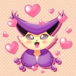  black_eyes blush bright_pupils commentary_request delcatty fangs heart highres looking_at_viewer open_mouth outline pink_outline piyoyo_oekaki pokemon pokemon_(creature) white_pupils 