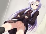  bukkake censored game_cg otoba-sama_ni_wa_sakaraenai purple_hair seifuku sex thighhighs vagina 