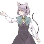  akagashi_hagane animal_ears bad_id bad_pixiv_id grey_hair mouse_ears mouse_tail nazrin short_hair simple_background smile solo tail touhou white_background 