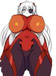  alternate_breast_size bad_id bad_pixiv_id blush bodysuit breast_expansion breasts cosplay covered_nipples evangelion:_3.0_you_can_(not)_redo eyepatch from_below hairpods huge_breasts kamia_(not_found) long_hair looking_down matsuoka_kiyone neon_genesis_evangelion original partially_colored plugsuit rebuild_of_evangelion shikinami_asuka_langley shikinami_asuka_langley_(cosplay) solo souryuu_asuka_langley twintails 