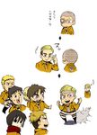  6+boys :d armin_arlert bad_id bad_pixiv_id chibi connie_springer eren_yeager erwin_smith expressionless jean_kirchstein long_sleeves mikasa_ackerman multiple_boys open_mouth ototsugi paradis_military_uniform shaded_face shingeki_no_kyojin short_hair simple_background smile translation_request upper_body very_short_hair white_background wide-eyed 