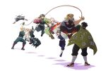  2girls 6+boys arm_across_chest armor arms_across_body back belt bis_1947 black_hair blonde_hair blue_eyes boots breasts brown_hair bug cape cleavage cleavage_cutout closed_eyes clothing_cutout coat commentary_request facial_hair fly flying from_behind full_body gloves green_eyes hat himejima_gyoumei holding holding_jump_rope iguro_obanai jacket japanese_armor japanese_clothes jewelry jump_rope jumping kanroji_mitsuri kimetsu_no_yaiba kochou_shinobu large_breasts legs_apart legs_up long_hair long_sleeves male_focus mask multiple_boys multiple_girls open_mouth pants pink_hair red_eyes red_hair rengoku_kyoujurou scarf shadow shinazugawa_sanemi shirt short_hair simple_background skirt smile standing stuffed_animal stuffed_toy sword teddy_bear tokitou_muichirou tomioka_giyuu uzui_tengen waraji weapon white_background white_hair 