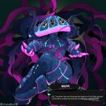 absurd_res anthro aquatic bioluminescence blue_body blue_scales cel_shading cnidarian covered_eyes dialogue floating glowing hi_res jellyfish male markings medusozoan multi_eye scales shaded solo talking_to_viewer tentacles user_interface viola_bat