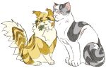 alpha_channel anglwshot blue_eyes blush blush_stickers brown_eyes domestic_cat duo eyebrows facial_scar felid feline felis female feral fern fernsong_(warriors) fluffy fluffy_tail freckles fur grey_body grey_fur heart_symbol hi_res holding_plant ivypool_(warriors) male male/female mammal romantic romantic_couple scar simple_background sitting sketch tail thick_eyebrows transparent_background warriors_(book_series) white_body white_fur yellow_body yellow_fur