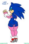  anus big_butt blue_hair butt english_text girly green_eyes habbodude hair hedgehog looking_at_viewer looking_back male mammal sega solo sonic_(series) sonic_the_hedgehog text thecon thong 