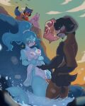 absurd_res anthro apinkgrape aquatic balls beach being_watched blush bodily_fluids bovid brand_new_animal breasts canid canine caprine cetacean clothed clothing clothing_lift cum cum_inside dolphin duo ejaculation erection female female_penetrated fox fur genital_fluids genitals hair hand_on_belly hi_res izzy_(blubunny82) looking_at_another male male/female male_penetrating mammal michiru_kagemori nazuna_hiwatashi nina_flip nipples nude open_mouth outside partially_submerged penetration penis raccoon_dog rock sex sheep smile standing standing_sex studio_trigger sunset swimwear tail tanuki toothed_whale vaginal vaginal_penetration water