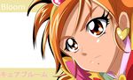  brown_eyes brown_hair character_name cure_bloom earrings face futari_wa_precure_splash_star hairband haru_(nature_life) hyuuga_saki jewelry long_hair magical_girl precure serious solo 