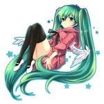  bad_id bad_pixiv_id full_body green_eyes green_hair hatsune_miku long_hair saeha solo thighhighs transparent_background twintails very_long_hair vocaloid wings 